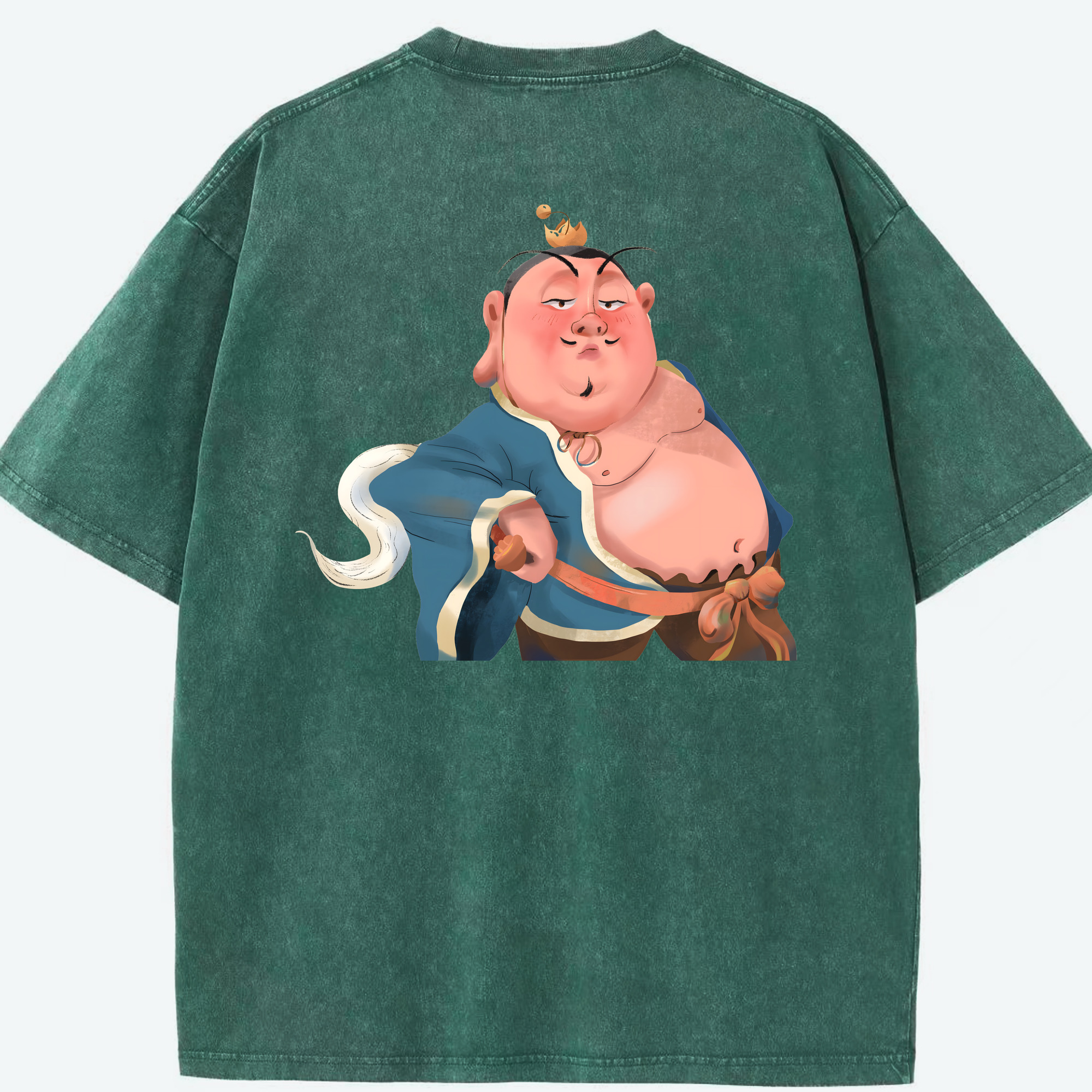 （画像用） Ne Zha 2 ナタ 魔童の大暴れ 綿100% ヴィンテージ風 半袖Tシャツ（背面プリント）